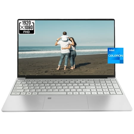 SANPTENT 15.6" 1080p FHD Laptop Computer 16GB RAM 512GB SSD with 4 Core Intel Celeron N5095, FingerPrint, Backlit Keyboard, Windows 11 Pro