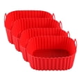 thumbnail image 1 of Bandeja de silicona para freidora de aire con asas, cesta antiadherente para freidora de aire, apta para lavavajillas, sin BPA, para una cocción uniforme y una limpieza fácil., 1 of 8