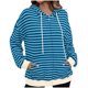 thumbnail image 1 of Chaquetas y abrigos casuales con capucha y manga larga para mujer Chaqueta casual con capucha y cremallera de manga larga con estampado a rayas para mujer Top de poliéster para mujer, 1 of 4