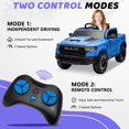 thumbnail image 4 of 12V Ride on Cars with Remote Control, Licensed RAM 1500 Kids Ride on Toys for Toddlers Boys Girls Ages 3-6, Kids Electric Cars with Bluetooth, Music, Back Storage, LED Light, Blue, 4 of 11