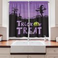 thumbnail image 2 of Ambesonne Scarecrow Kitchen Curtains, Halloween Trick or Treat, 55"x45", Violet Charcoal Grey, 2 of 3
