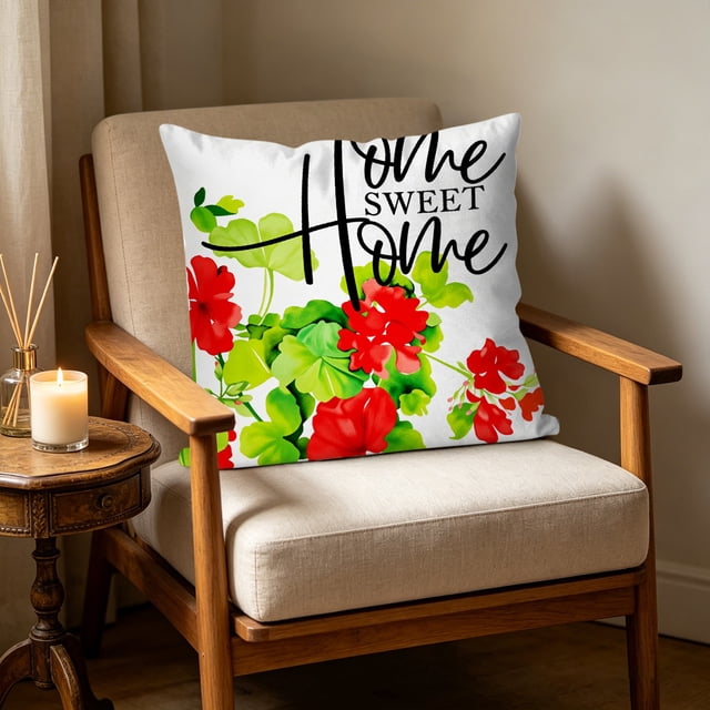 shyuyusa Plant Pattern Cushion Cover, Cute All-match Pillowcase for Spring and Summer