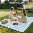 thumbnail image 4 of Aqua Blue Green Outdoor Rug 5x8 Ft - Reversible Patio Rug Outdoor Camping Rugs, Checkered Plaid Gingham Lattice Trellis Indoor Outdoor Area Rugs, Non-Slip Outdoor Carpet Runner for Deck/Porch, 4 of 8