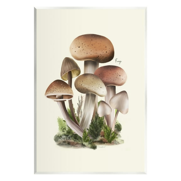 Stupell Industries Brown Woodland Mushrooms Botanical & Floral Painting Unframed Art Print Wall Art, 10 x 15