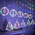 thumbnail image 1 of BLOOMWIN Xmas Window Lights, 3m Christmas Curtain Lights USB Xmas Tree Fairy Lights Novelty Window Winter Decorations for Bedroom Indoor Home, Multico, 1 of 5