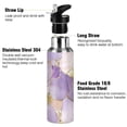 thumbnail image 3 of Yayeee 20oz Insulated Water Bottle Double Wall Stainless Steel with Flip Straw Lid, Pastel Purple Marble Pattern, 3 of 7