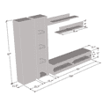 thumbnail image 5 of Fly A4 34TV Wall Mounted Floating Modern Entertainment Center, 5 of 5