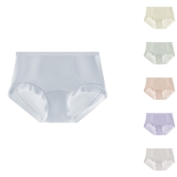 HVOBTTY Women's Cotton High Waist Briefs Solid Color Underwear Wrinkle Breathable Snug Basic Panties