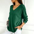 thumbnail image 6 of Gaukiv Long Sleeve Sweaters for Women Solid V Neck Slimming Lightweight Knit Pullovers Basic Blouses Layer Tops Dark Green XL, 6 of 6