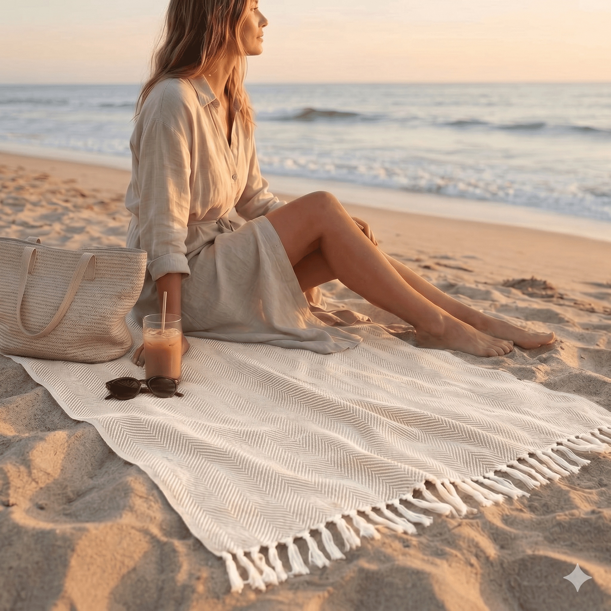 Mykonos Turkish Throw Blanket (Pack of 3) Boho Design, 100% Turkish Cotton Weaving, 51x70 in Gift Idea for Mother's Day Light Gray