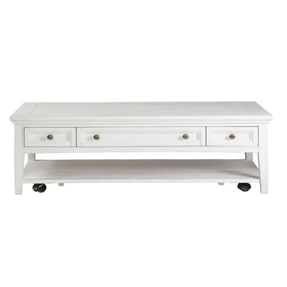 Bowery Hill Transitional Rectangular Cocktail Table w/Casters