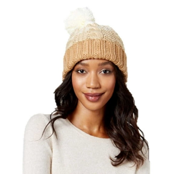 Rampage Women’s Colorblock Cable Knit Beanie Hats, Brown/Multi, One Size