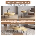 thumbnail image 6 of Set of 2 Solid Wood Round Coffee Table with Metal Legs, Farmhouse Nesting Coffee Table Center Table for Living Rooms,Natural, 6 of 8