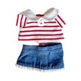 thumbnail image 3 of Ropa para muñecas CUTICAT de 20 cm accesorios para muñecas ropa para muñecas de peluche de moda adorable y desmontable Falda de rayas rojas, 3 of 8