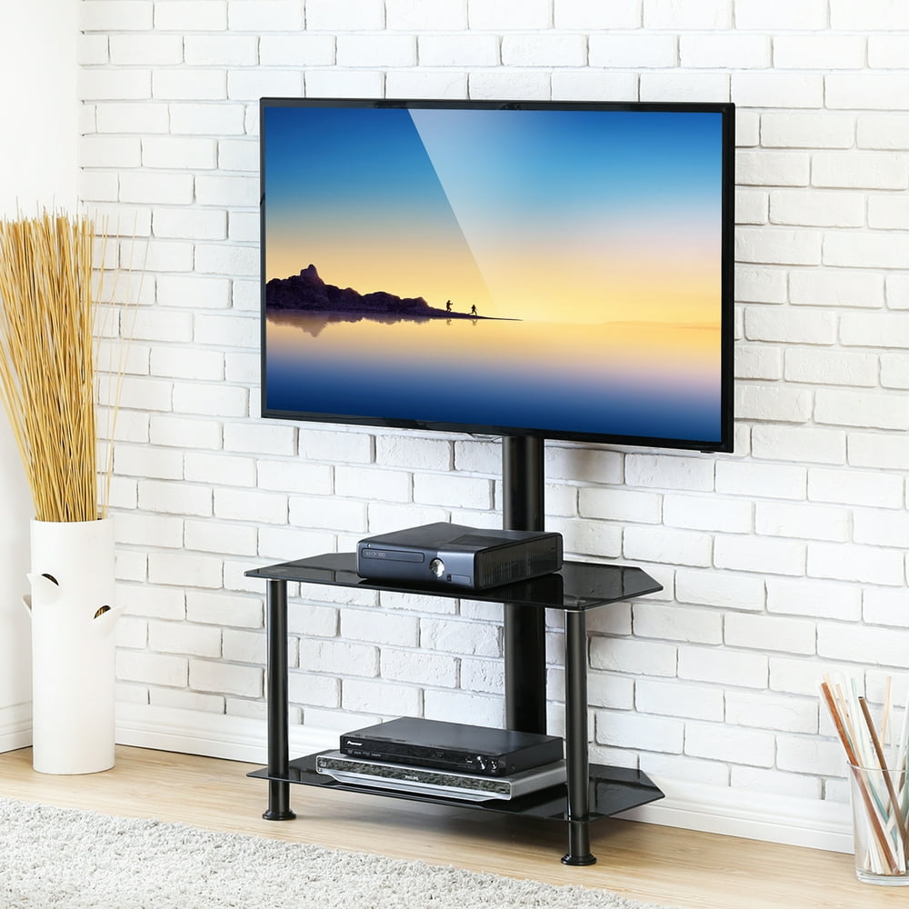 FITUEYES Swivel Floor TV Stand With Mount Height Adjustable for 32 50
