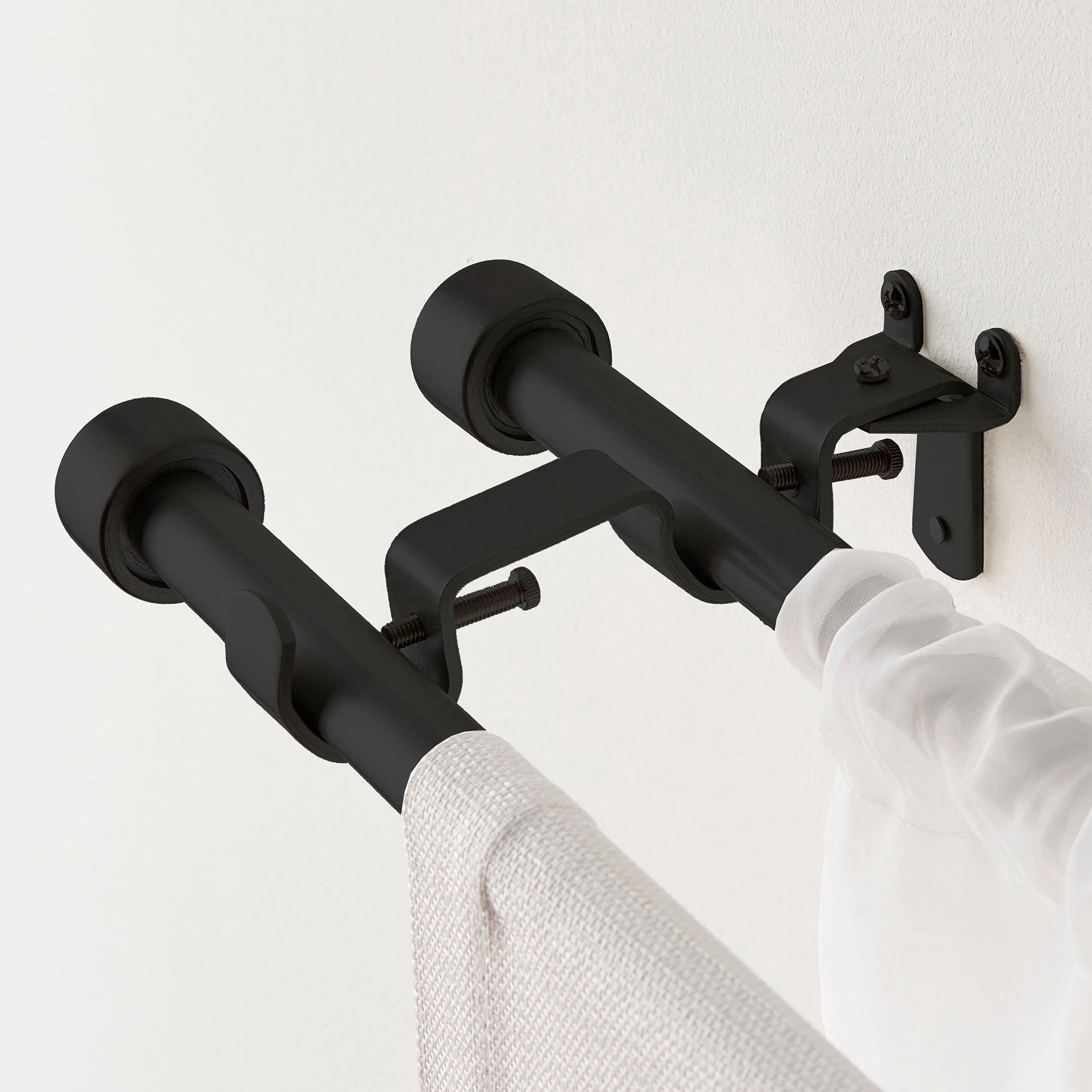 Mainstays 2 Double Rod Converter Brackets, Black