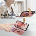thumbnail image 3 of Wallet Case for Apple iPhone 16, Premium PU Leather Cards Holder RFID Blocking Flip Cover Stand Hand Strap Full Protective Shockproof Phone Case for Women Men, Pink, 3 of 8
