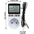 thumbnail image 2 of Termostato digital/calefacción/refrigeración con enchufe LCD, controlador de temperatura compatible con 230 V para invernaderos y granjas/termostato para contenedores de vidrio, 2 of 5