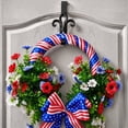 thumbnail image 6 of Wreaths for Front Door with Red White and Blue Flowers, Fourth of July Decorations Door Hanging, Independence Day Home Decor for Porch Wall Fireplace, 6 of 8