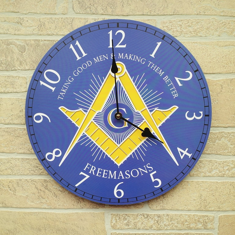 Blue Masonic Lodge Battery Operated Living Room Wall Clock Mason Gift Home Decor Blue Masonic Lodge Battery Operated Living Room Wall Clock Mason Gift Home Decor