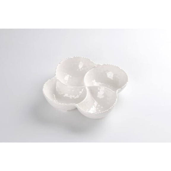 Pampa Bay Shatterproof Melamine 4 Section Bowl, 9 x 9 Inch, White