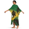 thumbnail image 2 of Xoenoiee Jamaica Flag Palm Tree Print Kaftan Dresses for Women V-Neck Swimsuit Cover Up Plus Size Beach Maxi Dress Boho Caftan Loungewear Lightweight Mumu Dresses, 2 of 7