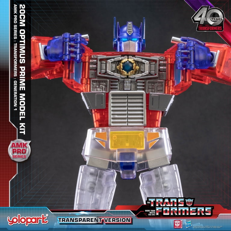 YOLOPARK Optimus Prime G1 – Figura De 20 Cm Con Luces LED, Armas Y 35 Articulaciones (40 Aniversario)