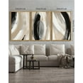 thumbnail image 2 of SHENIFY Large 24x36in3pcs Natural Framed Abstract Wall Art Ink Wash Shapes Abstract Illustrations Modern Minimalist Painting Decorative Artwork for Living Room Bedroom, 2 of 5