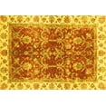 thumbnail image 1 of Ahgly Company Machine Washable Indoor Rectangle Abstract Yellow Modern Area Rugs, 2' x 5', 1 of 4