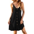 thumbnail image 3 of TARAINYA Summer Dresses for Women Casual V Neck Sleeveless Sundresses Floral Beach Short Dress with Pockets, 3 of 8
