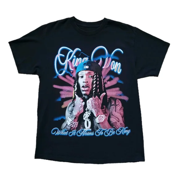 King Von What It Means To Be A King Hip Hop T-Shirt,Black Color,Size L
