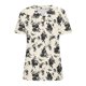 thumbnail image 4 of Mujeres Tops Casual V-Cuello Impreso Oversized Mangas Cortas Camiseta Top, Poliéster Verano Primavera, 4 of 8