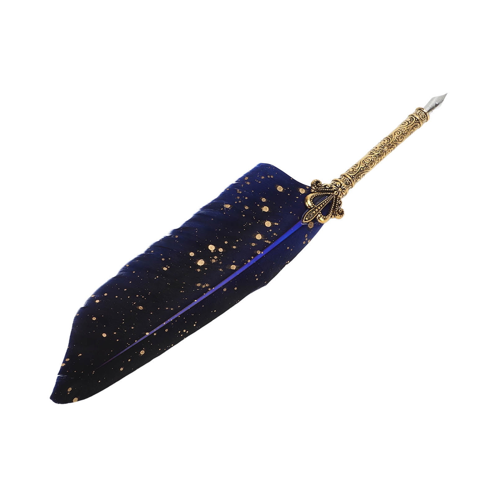 Yajisi Quill Pen Set Exquisite Retro Smoothing Writing Feather Calligraphy Pen Kit with Multiple Replacement Nibs Blue, 11.02 inches / 28.00 cm