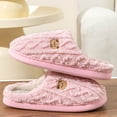 thumbnail image 4 of Pink Ladies Thick Sole Cute Bear Fleece Lined Slippers Warm Closed Toe Fall Winter Outdoor Indoor Cozy Friendly Nylon Spandex, 4 of 7