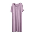 thumbnail image 1 of Timegard Robe de Maison pour Femmes Col en V Manches Courtes Chemises de Nuit Confortables Douces Couleur Unie Décontractées, 1 of 8