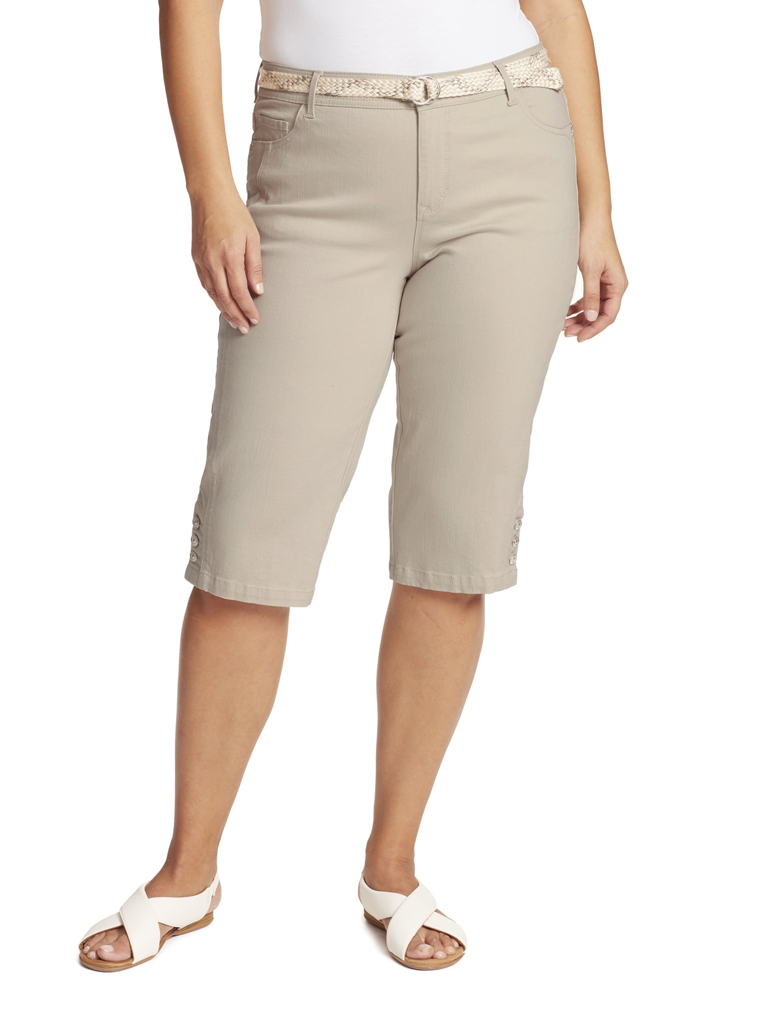 Gloria Vanderbilt Women's Plus Size Mila Belted Skimmer Short