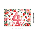 thumbnail image 7 of Floral Design Birthday Banner Strawberry Theme Number Banner Background for Kids Party Event Decor Celebration, 7 of 7