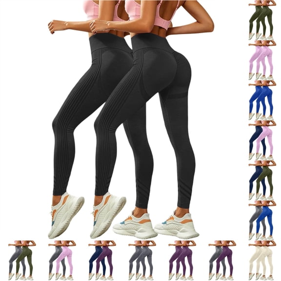 DHFJKG 2 Pack Yoga Leggings For Women High Waisted Seamless Stretchy Buttery Soft Leggings Athletic Workout Pants