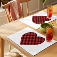thumbnail image 4 of Valentine's Day Placemats Set of 12, Red Plaid Love Heart Non-Slip Place Mats Washable Table Mats for Kitchen Dining Table Decorations Indoor/Outdoor, 4 of 9