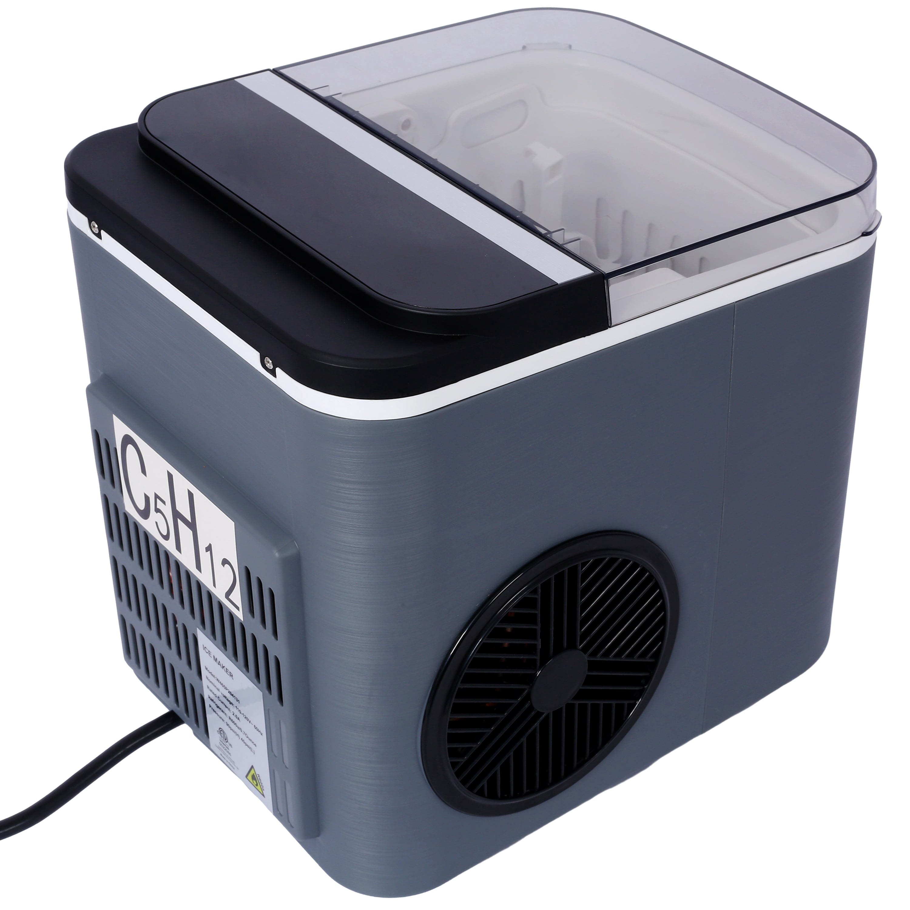 Ice Maker Countertop Portable Ice Machine Self-Cleaning 9 Cubes in 6 Mins 26 lbs per Day for Home Kitchen Gray