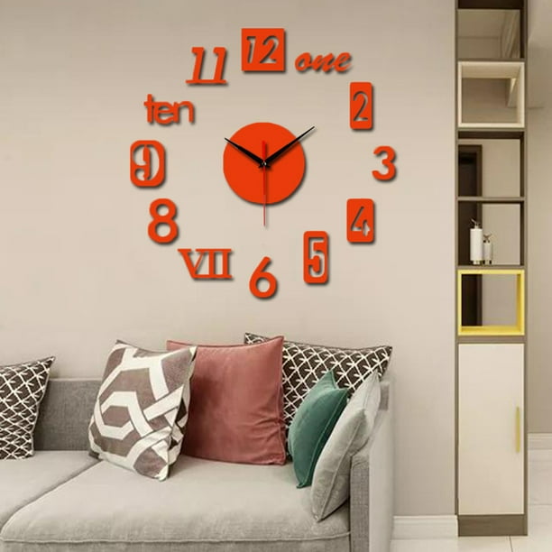 DIY reloj de pared sin marco 3D espejo reloj de pared creativo mudo pegatinas de pared Vhermosa BST3001435 1 Walmart en linea