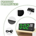 thumbnail image 4 of HLONK Réveil Numérique Affichage LED Horloge Numérique Réveil de Chevet avec Répétition pour Chambre Chargement USB Dimmable 7”, 4 of 10