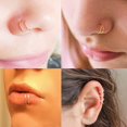 thumbnail image 4 of Longita Double Nose Ring for Single Piercing Double Hoop Nose Ring for Single Piercing Double Nose Ring Hoop Double Loop Nose Ring Spiral Nose Rings for Women, 4 of 7
