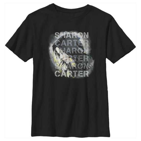 Boy's Marvel The Falcon and the Winter Soldier Sharon Carter Drawing  Graphic Tee Black Medium