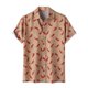thumbnail image 1 of Camiseta de Manga Corta de la Moda Casual de los Hombres de la Impresión Del Botón Del Cuello de Vuelta, Top Ligero para Al Aire Libre, Diario Y Verano, 1 of 2