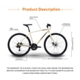 thumbnail image 6 of 5Seconds PARAMOUNT 100 Hybrid Bicycle, Lightweight Aluminum Frame 21- Speed Bike with Trigger Shifters, and Mechanical Disc Brakes - Metallic Beige, 6 of 6