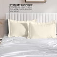 thumbnail image 2 of 1000 Thread Count Egyptian Cotton 2-Piece Pillow Sham Set with Flanged Border, Standard Size (20" x 26") Ivory Solid, 2 of 4