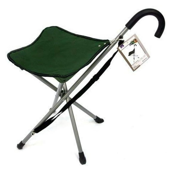 Folding cane chair - Walking stick with stool