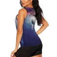 thumbnail image 3 of Balery Planets Stars And Galaxies Camiseta sin mangas estampada ligera para mujer, tops de entrenamiento sin mangas, camisetas de yoga transpirables de secado rápido.-X-Large, 3 of 7