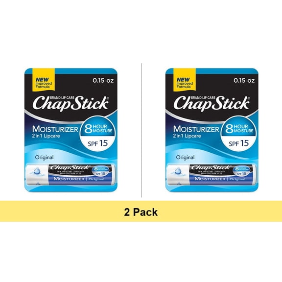ChapStick Moisturizer Original Lip Balm Tube, 0.15 oz - 2 Pack